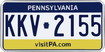 PA license plate KKV2155