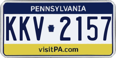 PA license plate KKV2157