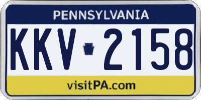 PA license plate KKV2158