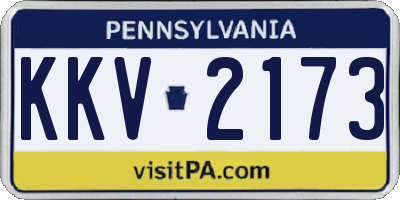 PA license plate KKV2173