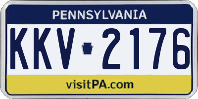 PA license plate KKV2176