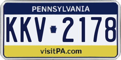 PA license plate KKV2178