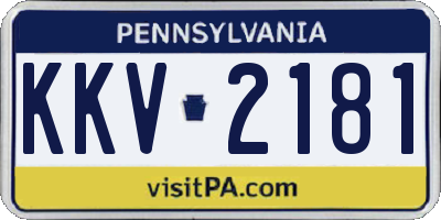 PA license plate KKV2181