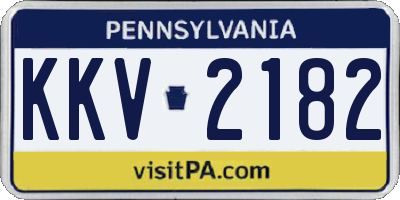 PA license plate KKV2182