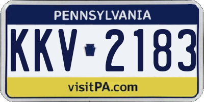 PA license plate KKV2183