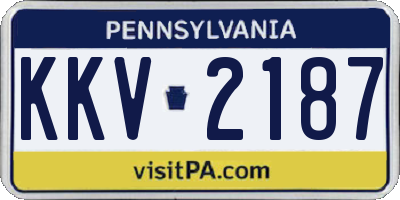 PA license plate KKV2187