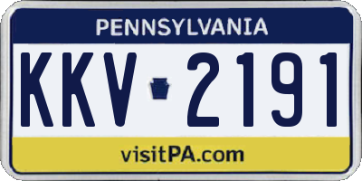 PA license plate KKV2191