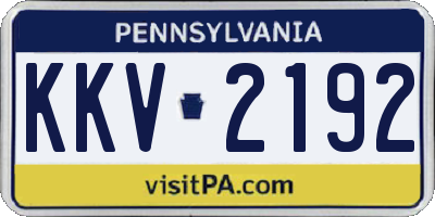PA license plate KKV2192