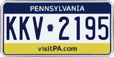 PA license plate KKV2195