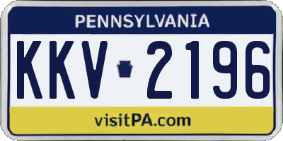 PA license plate KKV2196