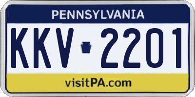 PA license plate KKV2201