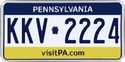PA license plate KKV2224