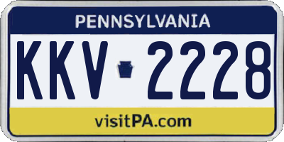PA license plate KKV2228