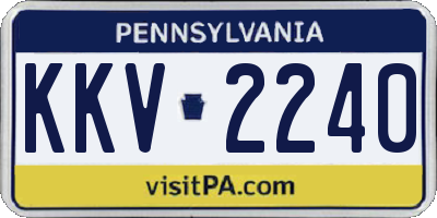 PA license plate KKV2240