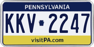 PA license plate KKV2247