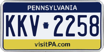PA license plate KKV2258