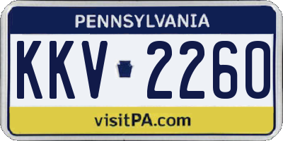 PA license plate KKV2260
