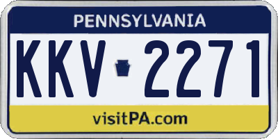 PA license plate KKV2271