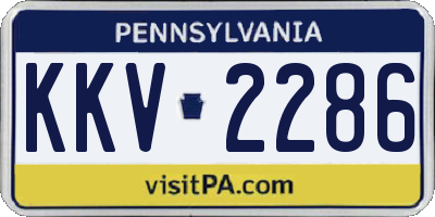 PA license plate KKV2286