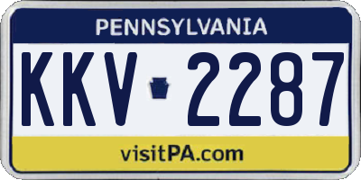 PA license plate KKV2287