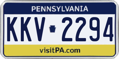 PA license plate KKV2294