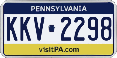 PA license plate KKV2298