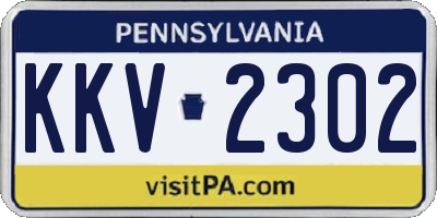 PA license plate KKV2302