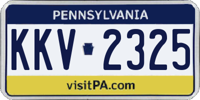 PA license plate KKV2325