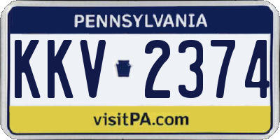 PA license plate KKV2374
