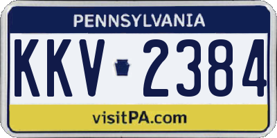 PA license plate KKV2384