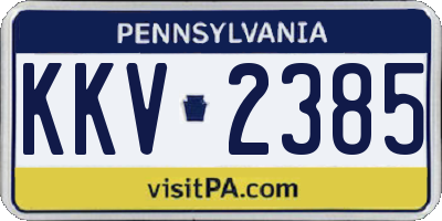 PA license plate KKV2385