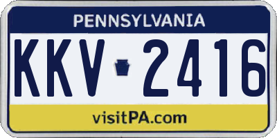 PA license plate KKV2416