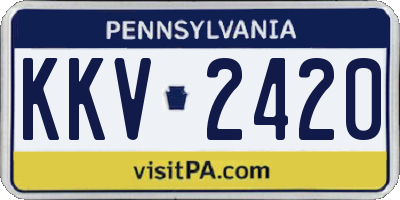 PA license plate KKV2420