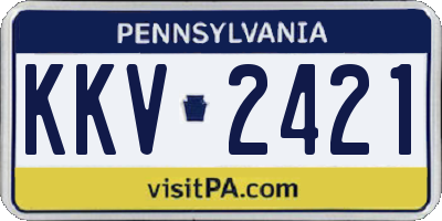 PA license plate KKV2421