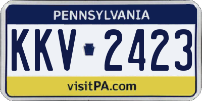 PA license plate KKV2423