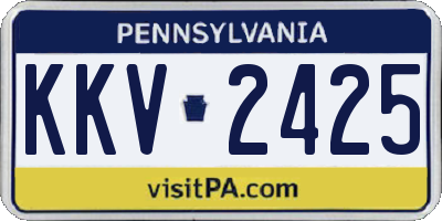 PA license plate KKV2425