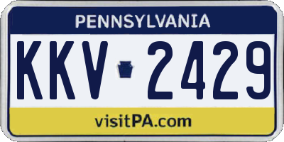 PA license plate KKV2429