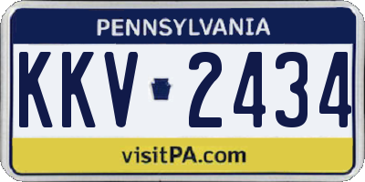 PA license plate KKV2434