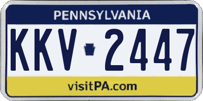 PA license plate KKV2447