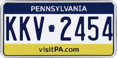 PA license plate KKV2454