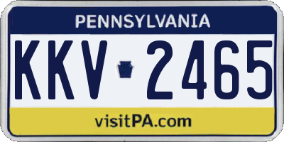 PA license plate KKV2465