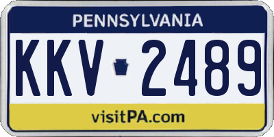 PA license plate KKV2489