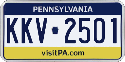 PA license plate KKV2501