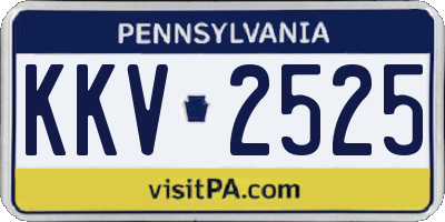 PA license plate KKV2525