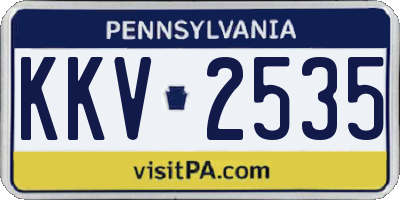 PA license plate KKV2535