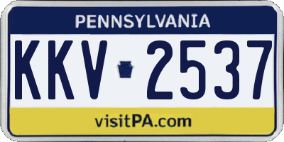 PA license plate KKV2537