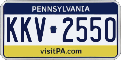 PA license plate KKV2550