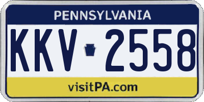 PA license plate KKV2558