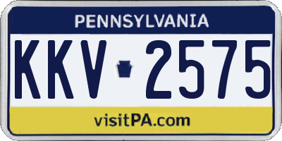 PA license plate KKV2575