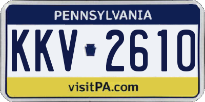 PA license plate KKV2610